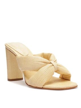 Schutz Fairy High Heel Sandal Raffia Woven Natural, Size 7.5